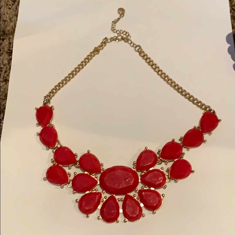 Red stone statement necklace